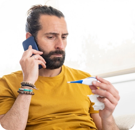 Image homme avec thermomètre